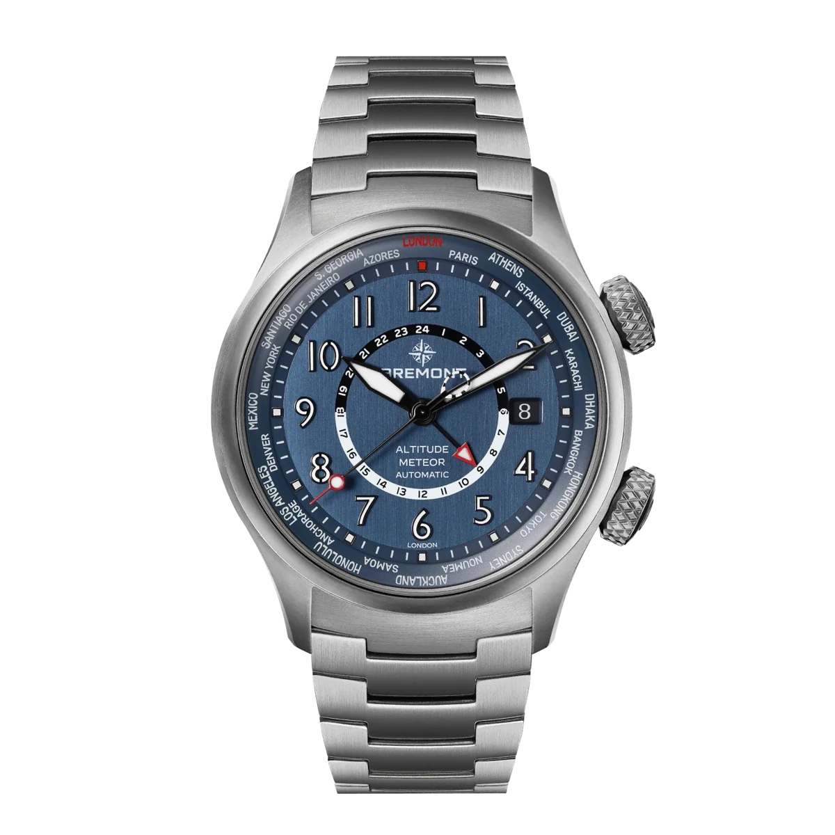 Bremont Altitude MB Meteor Time Zones Blue Dial Bracelet ALT42-MT-Z-TI-BLBL-B