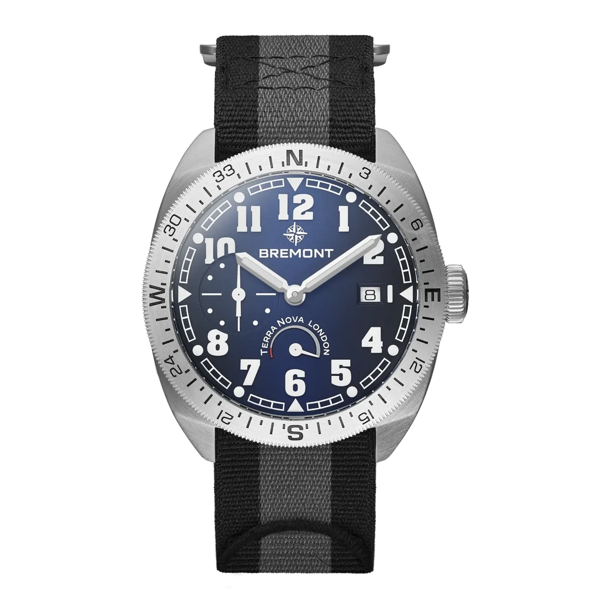 Bremont Terra Nova 40.5 Turning Bezel Power Reserve TN40-PWR-SS-BL-N-S