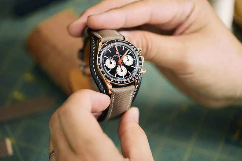 39_细井空手工制作宇宙表 (Universal Genève) Tribute to Compax腕表的Bund表带.jpg