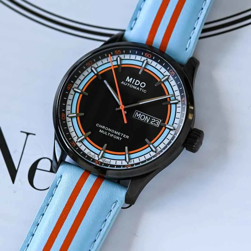 鮮やかな新しいミドー マルチフォート クロノメーター 1 レーサーウォッチ