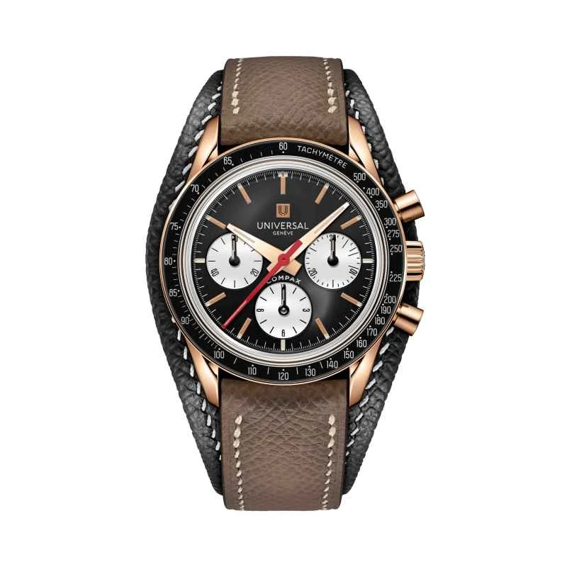 07_宇宙表 (Universal Genève) Tribute to Compax腕表_第一套黑色珐琅表盘款白底图(1).jpg